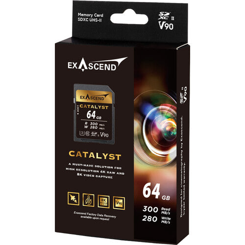 Carte SD UHS-II V90 - 64GB - serie Catalyst - Exascend